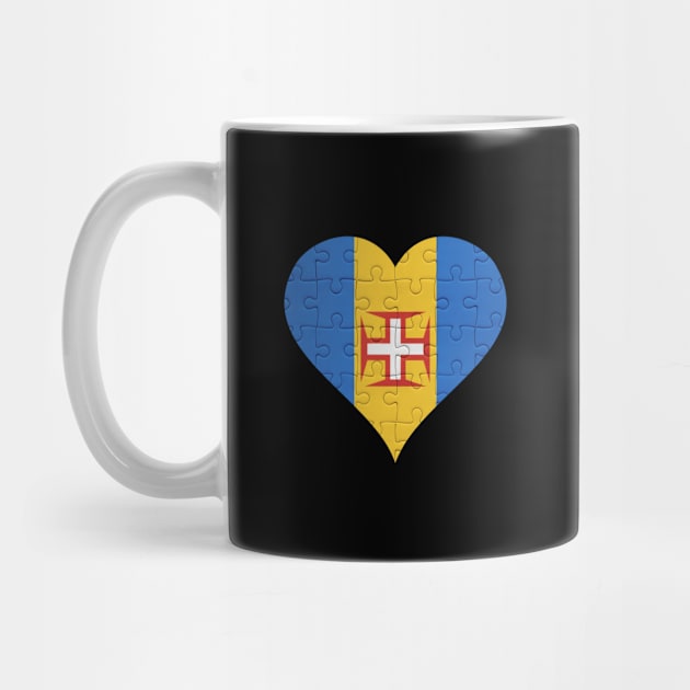 Madeiran Jigsaw Puzzle Heart Design - Gift for Madeiran With Madeira Roots by Country Flags